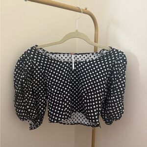 Black and White Polka Dot Blouse